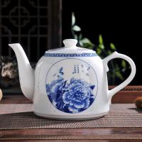 大号泡茶壶陶瓷单壶饭店茶壶大容量凉水壶过滤小茶壶-1.6升手柄壶心想事成