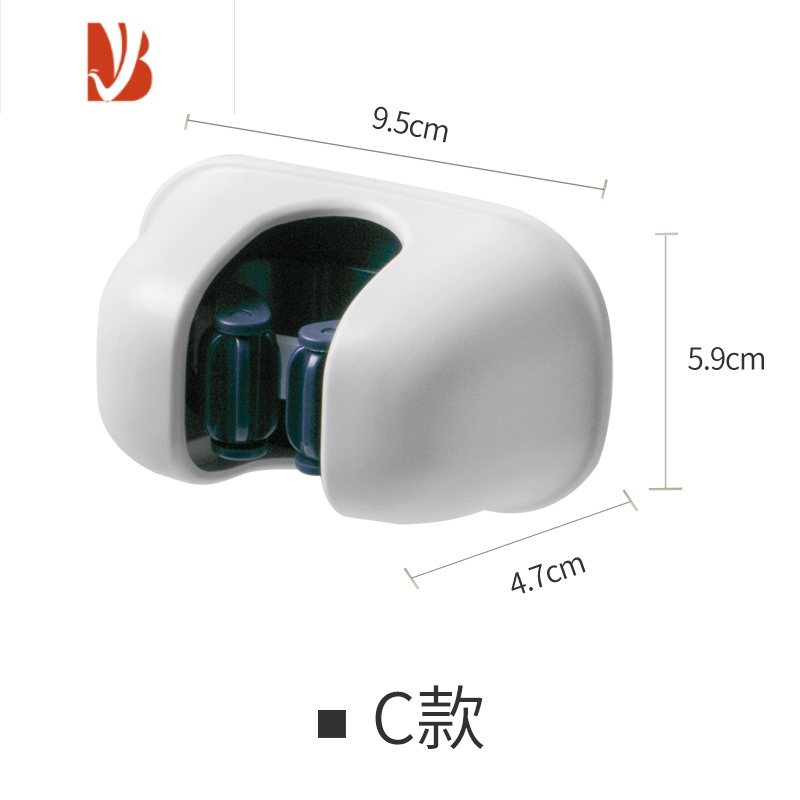 三维工匠拖把架免打孔挂壁卫生间浴室强力粘挂钩卡座扫把拖布夹固定架卡扣 C款