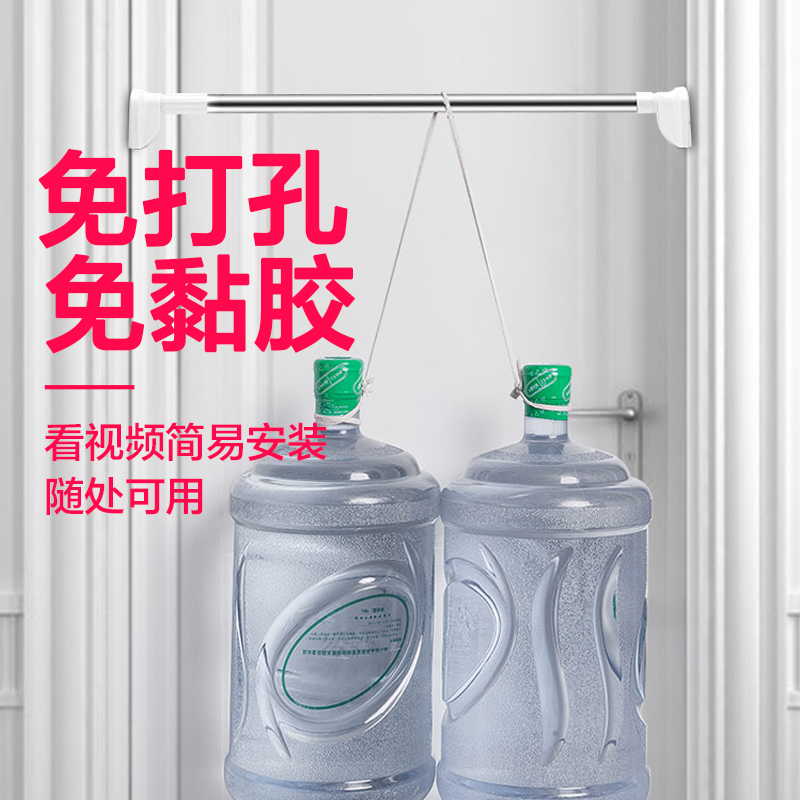免打孔伸缩杆挂衣晾衣杆浴室卫生间架浴帘杆窗帘米魁杆卧室衣柜撑杆子 豪华加粗25mm管径115-200cm