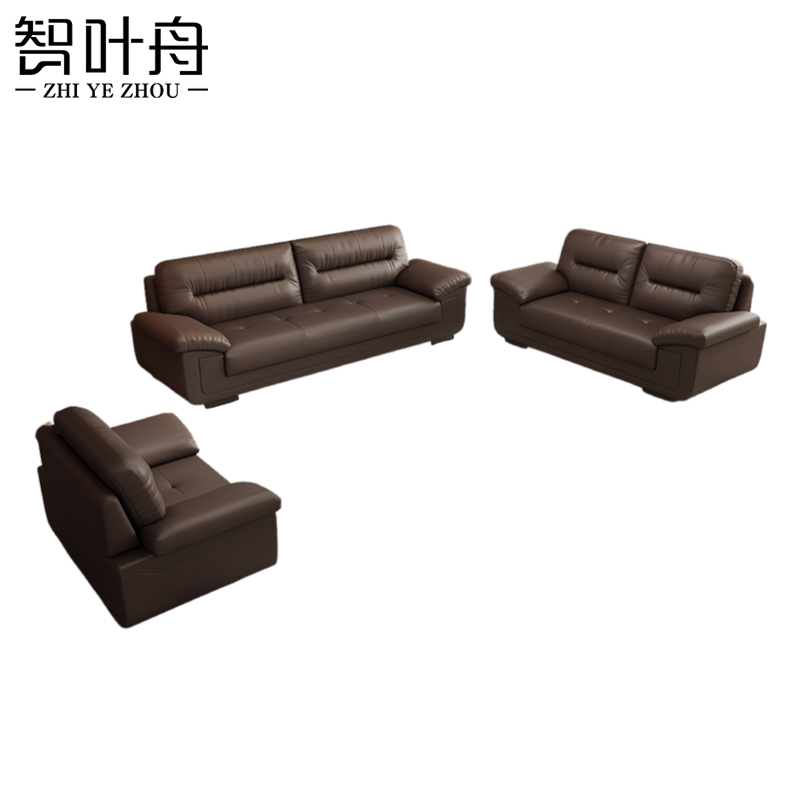 智叶舟商务沙发组合200*90*91cm(3+2+1)套高清大图