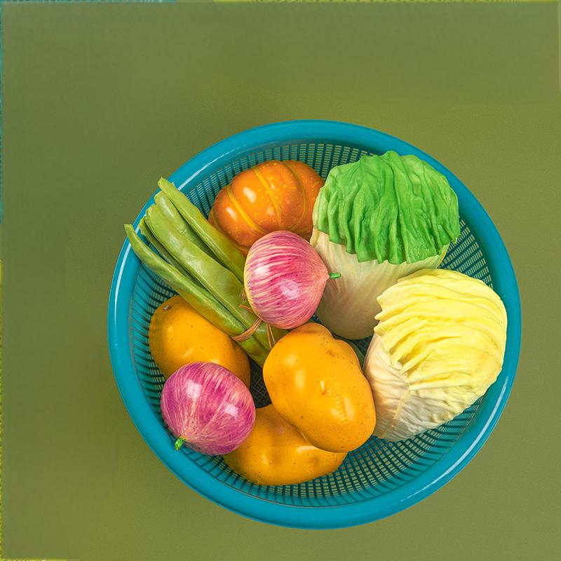 茶花 30CM雅致圆筛 洗菜篮沥水篮Ø30*11cm(蓝绿两色可选)/个高清大图