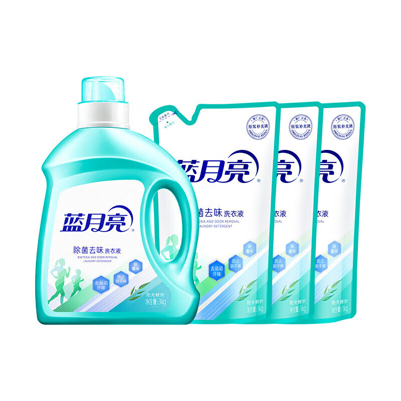 蓝月亮除菌去味洗衣液套装 3kg+袋1kg3袋