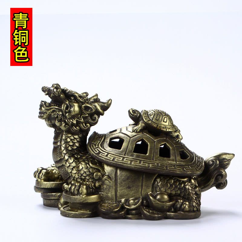 聚财龙龟香炉创意摆件塔香檀香沉香香炉窑变哥窑冰裂家用烟灰炉 紫砂色 聚财龙龟送 【 防火棉】图片