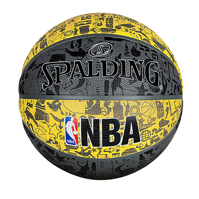 斯伯丁SPALDING篮球通用篮球橡胶篮球83-307NBA涂鸦系列室外橡胶篮球7号标准篮球