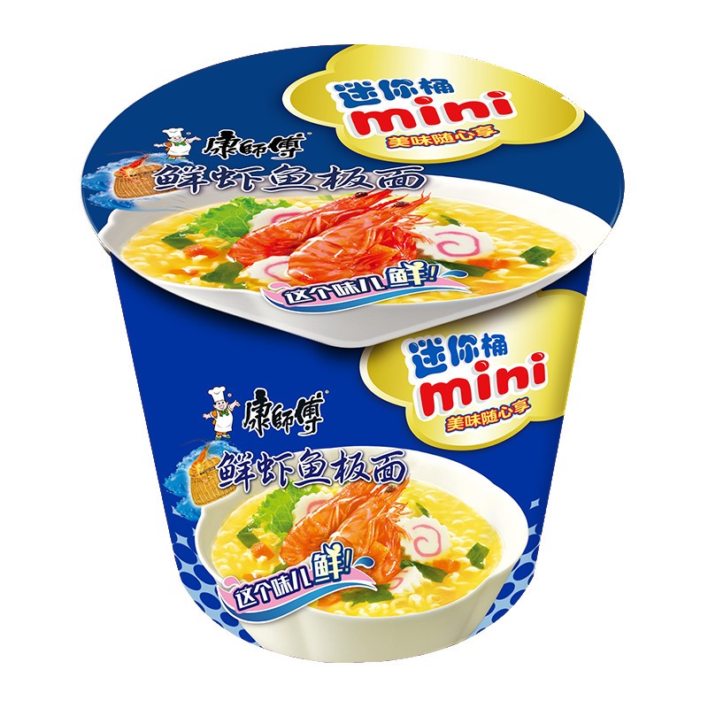 康师傅方便面 经典鲜虾杯面50g*12 迷你杯高清大图