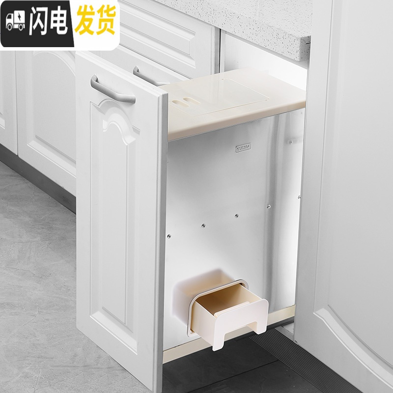 三维工匠米箱拉篮嵌入式橱柜家用抽屉式日式计量密封米桶防潮防虫自动出米 300柜-新款隐藏式米箱-304不锈钢-容量18公斤