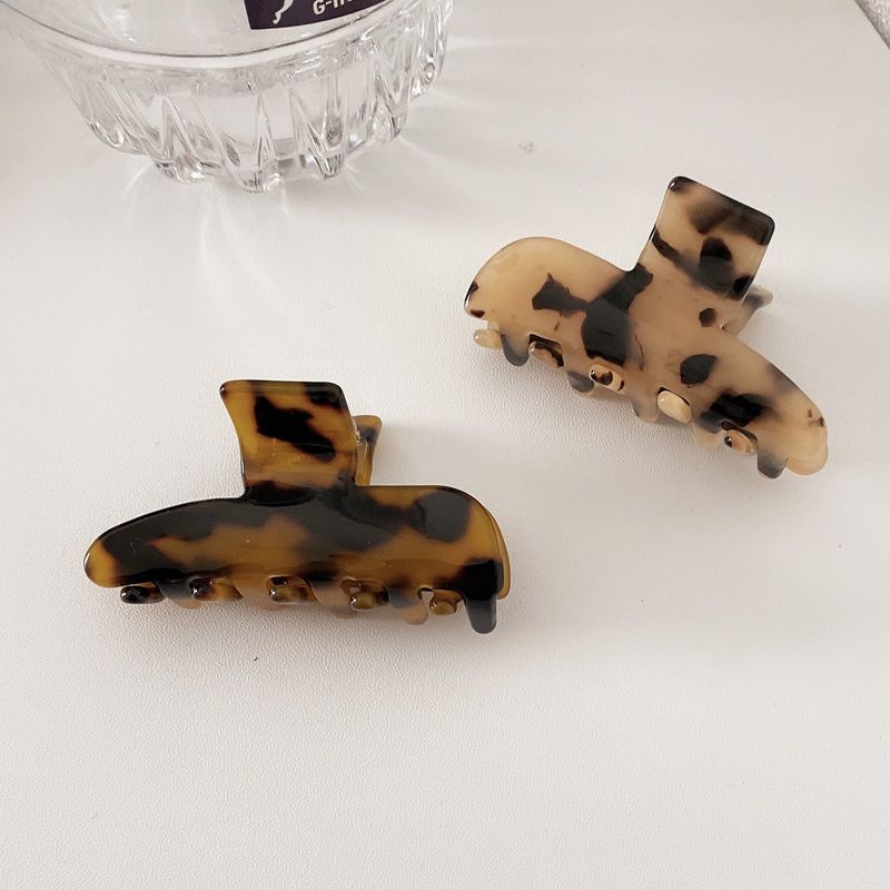 色抓夹韩国优雅气质后脑勺头发夹子发抓碎发发夹女弹簧夹浅玳瑁1个装