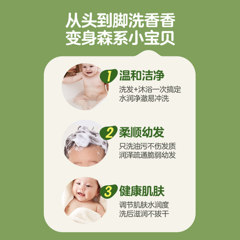 Pigeon贝亲婴儿牛油果植萃洗发沐浴露480ml IA294