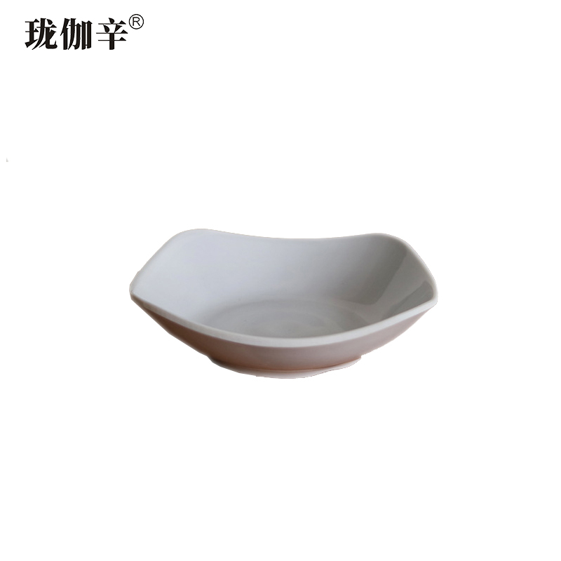 珑伽辛 耐高温密胺餐具四方盘 5英寸/个高清大图