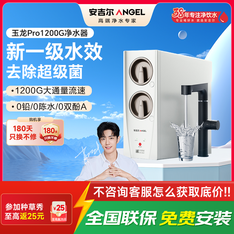 安吉尔净水器家用直饮厨房自来水过滤饮水机玉龙Pro1200G高清大图