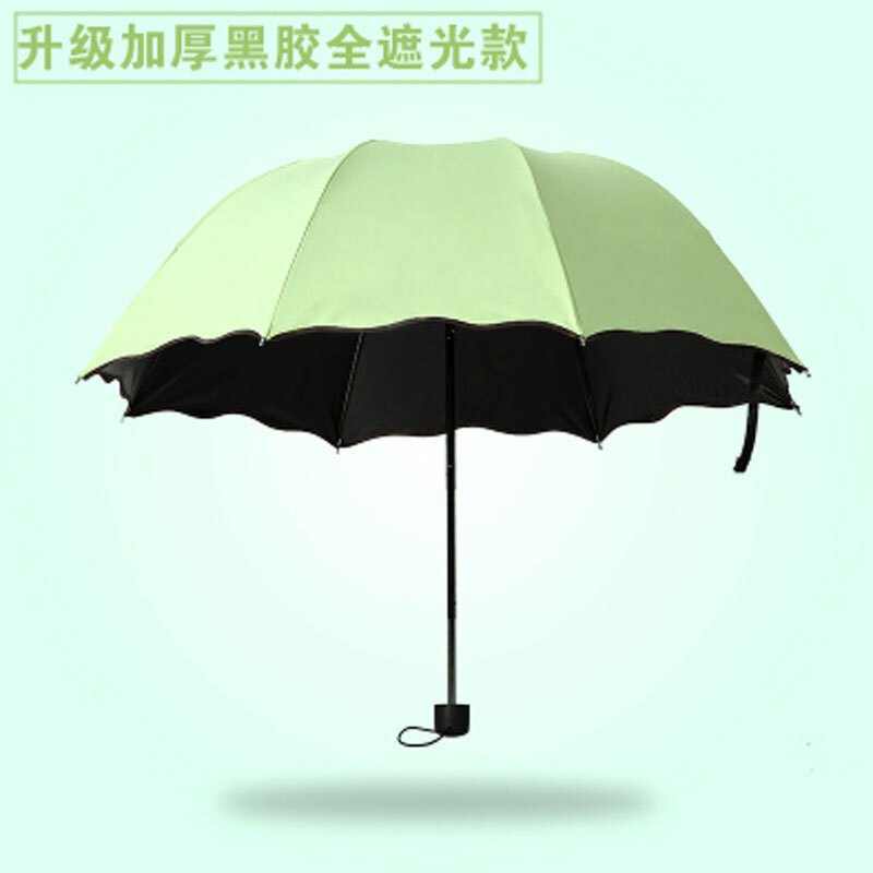 创意韩版晴雨伞三折晴雨伞创意黑胶太阳伞遮阳伞遇水开花伞雨伞三折伞个性家居雨伞雨具
