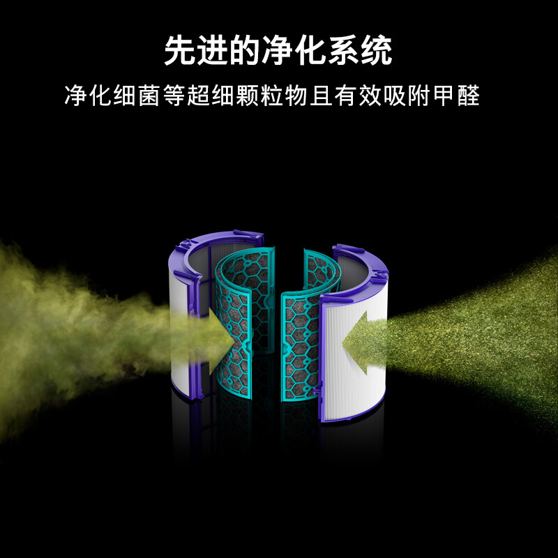 戴森(Dyson)空气净化风扇TP04无叶电风扇 双层滤网 循环洁净空气 APP互联 进口无叶风扇 银白色