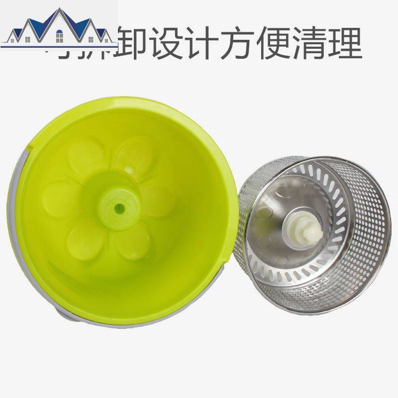 单桶拖把桶旋转单桶家用拖布桶不锈钢单筒旋转甩干桶免手洗墩布. 三维工匠高清大图