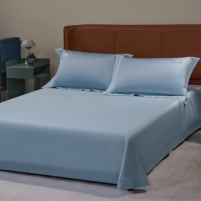 水星家纺100s抗菌刺绣全棉四件套-超柔 松韵秘境200*230高清大图