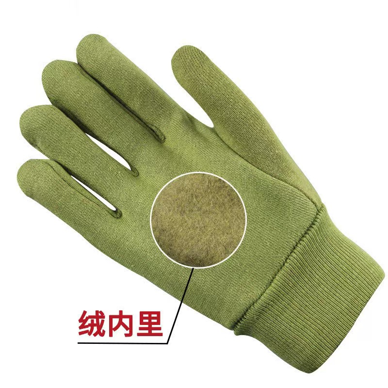 大羿之箭 草绿色绒手套 均码 副高清大图