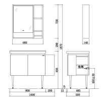 JOMOO九牧 简约现代风格实木落地浴室柜卫生间靠墙式洗漱台洗脸盆柜子A1215