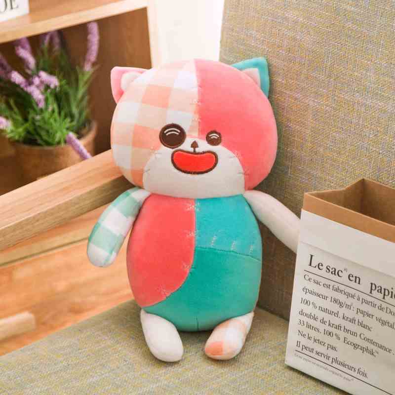 波巧毛绒可爱动物公仔抱枕羽绒棉补丁猫玩偶25cm/35cm/55cm
