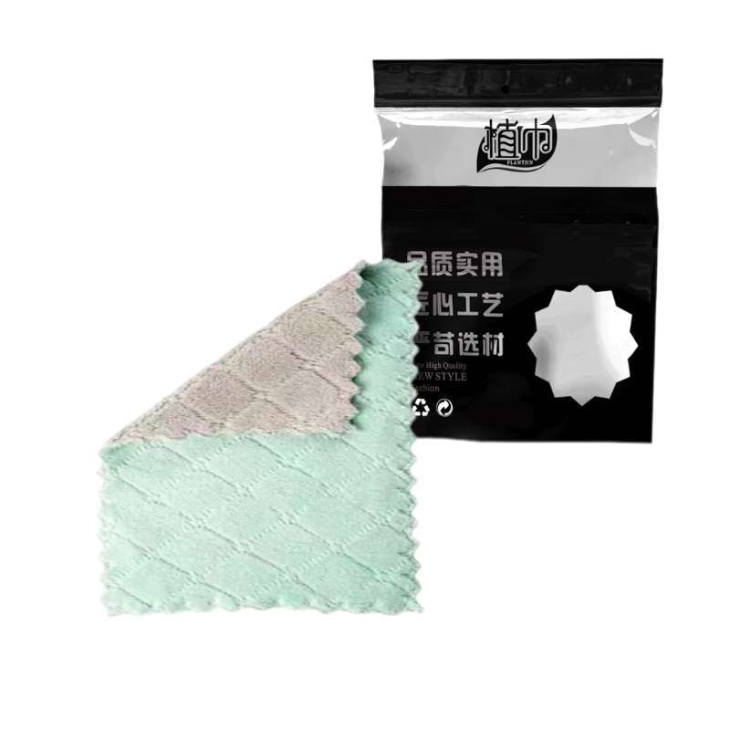 植巾 M140 30*30cm 10个每袋 斜纹珊瑚绒 抹布 (计价单位:袋) 灰绿色