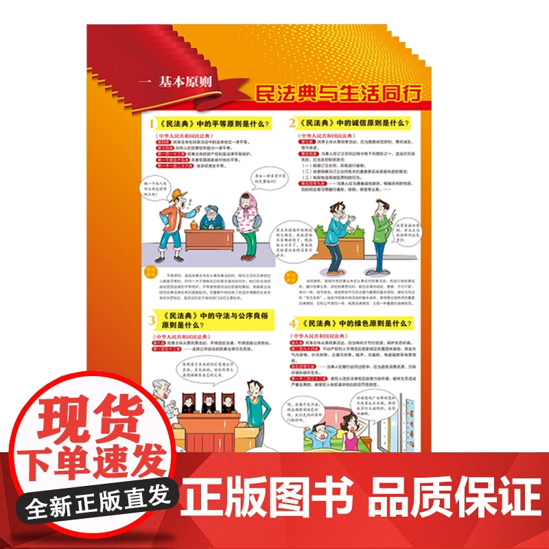 中华人民共和国民法典宣传挂图2022 普法读物民法典释义解读宣传高清大图