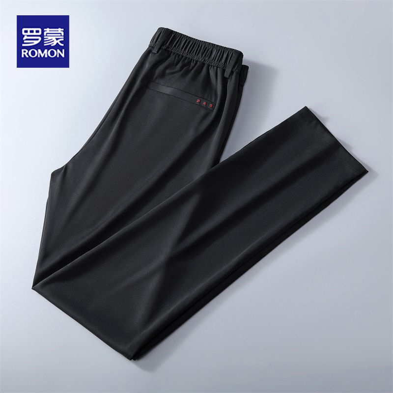 罗蒙透气冰丝裤男夏季22新款休闲轻商务天丝高档ykk拉链西裤男裤
