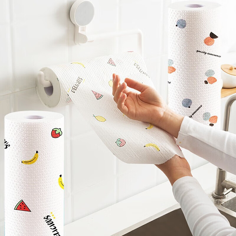 星坊 懒人抹布一次性洗碗布 干湿两用清洁吸水厨房纸巾300片6卷高清大图