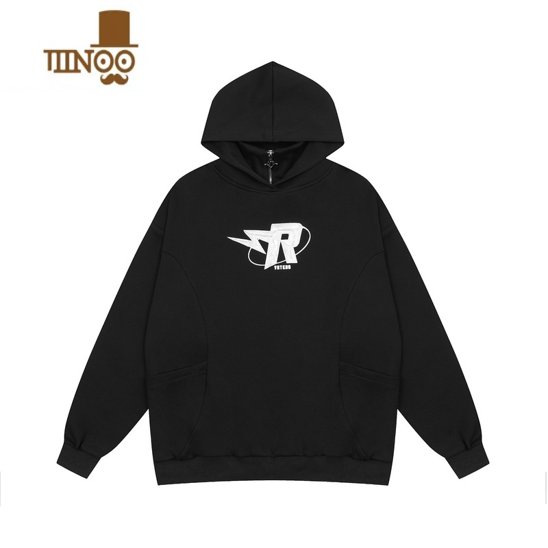 YANXUAmoeba美式高街拉链立领连帽卫衣小众设计感Vibe男女套头帽衫高清大图