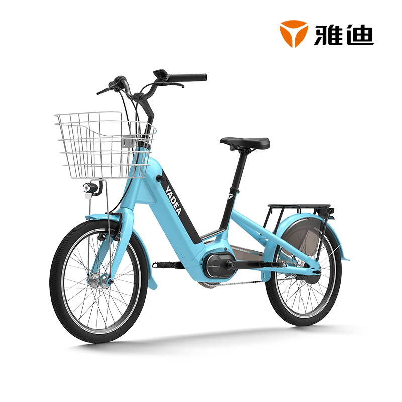 雅迪(yadea)SC500高端亲子车36V进口锂电版雅迪电瓶自行代步车 湖光蓝