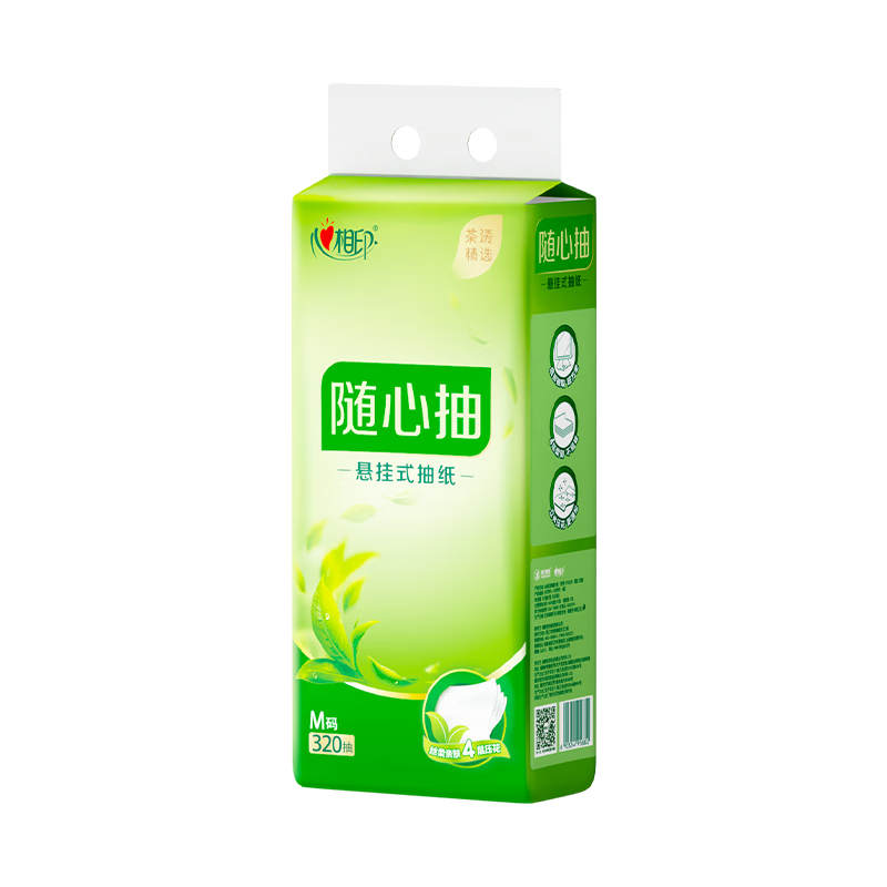 心相印挂式抽纸巾大包悬挂式家用卫生纸厕纸 320抽单提装DT10320(提装)高清大图