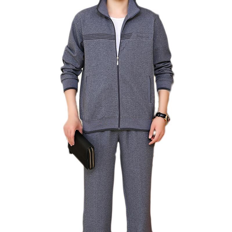 男士休闲服套装中年跑步卫衣男爸爸休闲运动套装