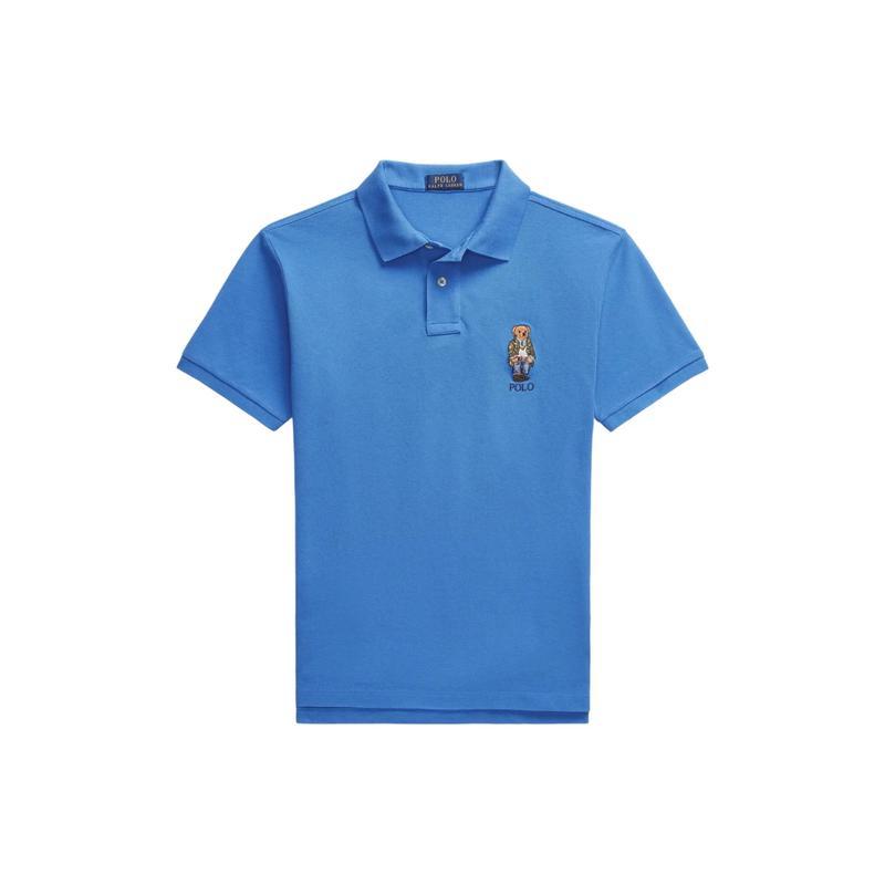 Polo Ralph Lauren定制修身熊头POLO衫男短袖新英格兰蓝logo