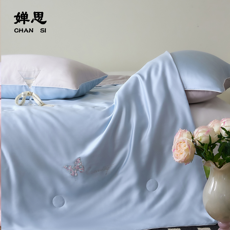 婵思 60S莱赛尔净植力夏被 蓝灰高清大图