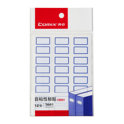 齐心 C6501 自粘性标贴 12张 12枚 24*27mm 白 单位：本