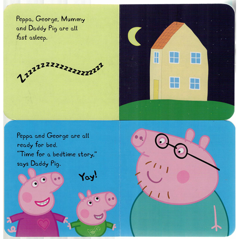 [正版]送音频英文原版Peppa Pig Bedtime Little Library4册粉红猪小妹手掌书where’