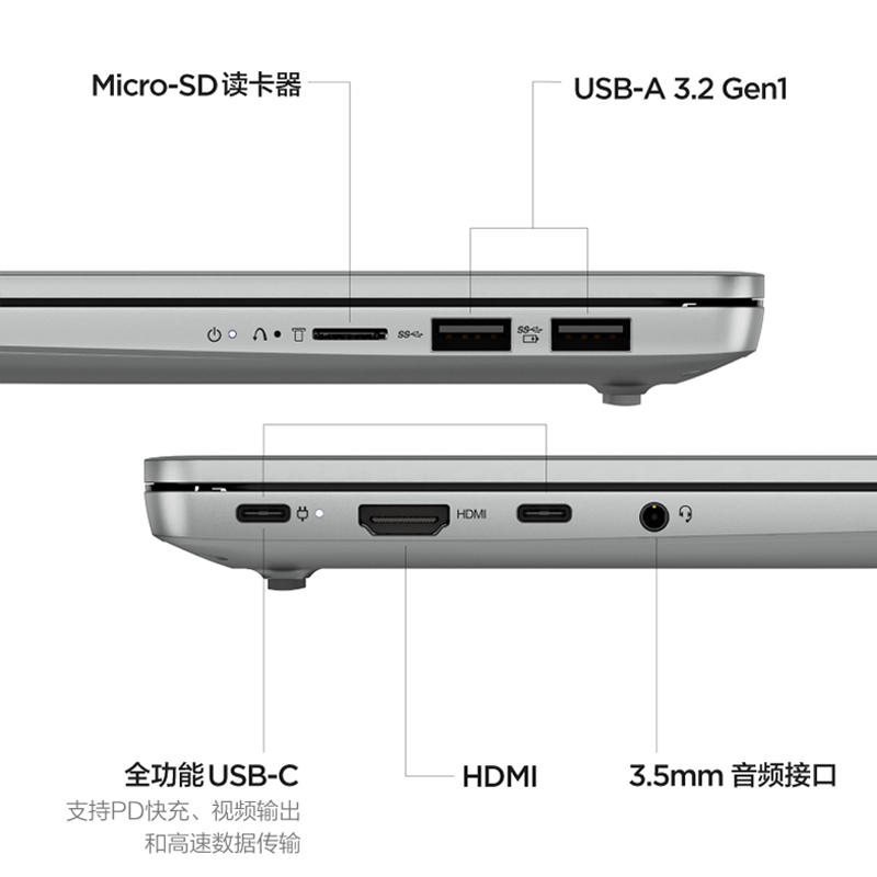 联想(Lenovo)小新14 2023酷睿版 14英寸轻薄本笔记本电脑(13代i5-1340P 16G 512G 16:10 FHD)卷云灰
