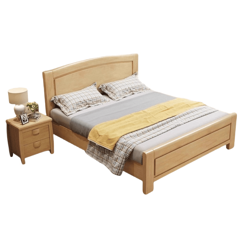 鑫木樽实木床+床头柜120*200*103cm套高清大图