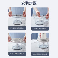 美的(Midea)绞肉机2升切菜母婴辅食四叶刀分体设计易拆洗加厚玻璃杯体防塞肉MJ- BL30J03