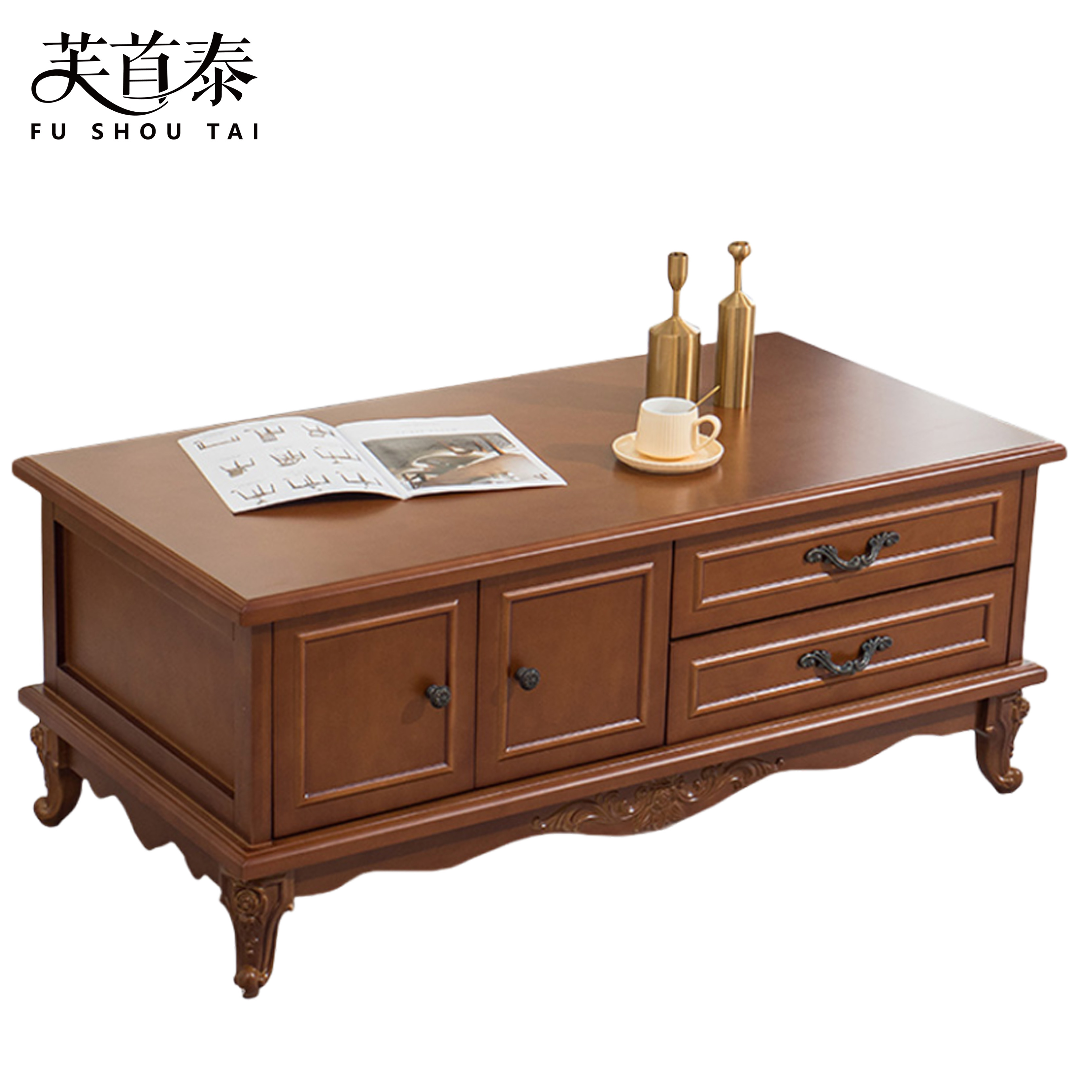 芙首泰实木茶几1000*600*510mm张高清大图