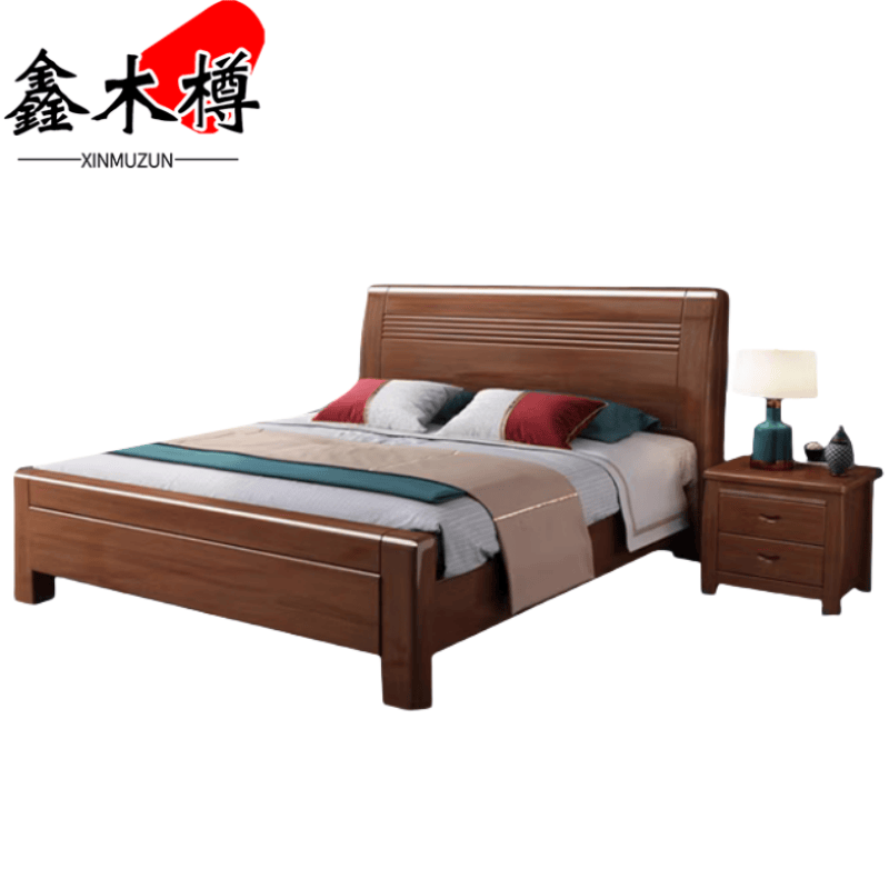 鑫木樽床+床头柜150*200*110cm套高清大图