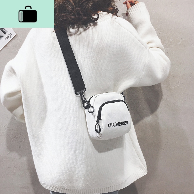 帆布小包包女包新款2020休闲少女小方包个性简约百搭单肩斜挎包潮NEWLAKE高清大图
