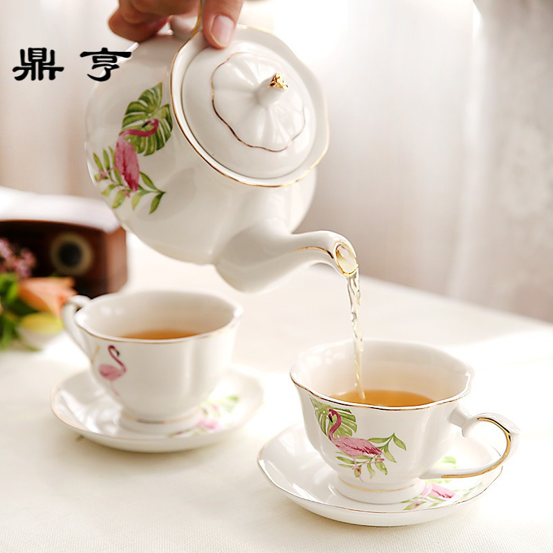 鼎亨那些时光 ins风火烈鸟陶瓷下午茶具茶杯套装 花茶壶水果茶具