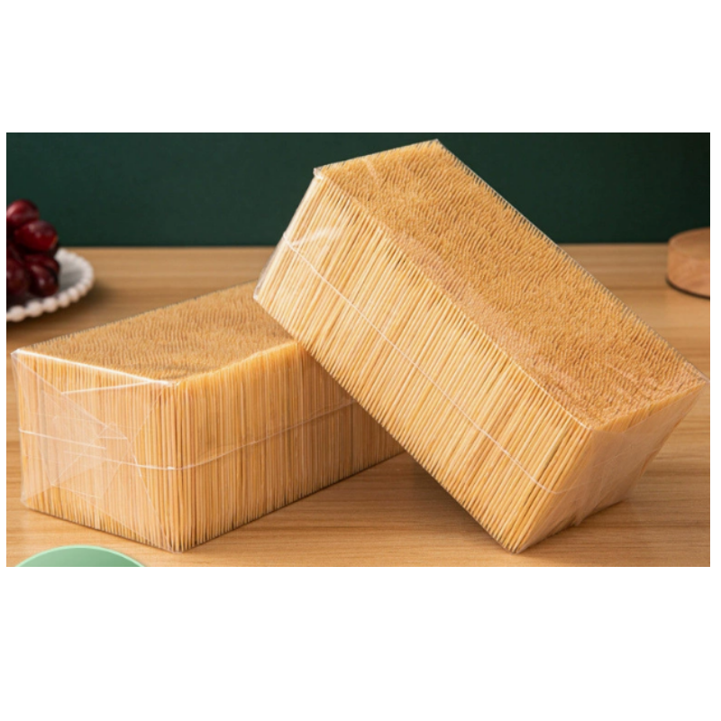 册宣 一次性头层竹牙签 家用酒店商用餐厅饭店双头单头尖细竹制 350克/3500支 袋装