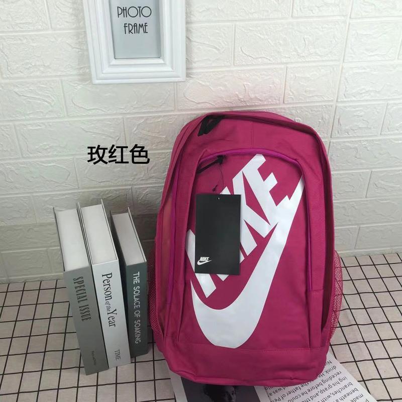 新潮牌双肩包大容量帆布包校园男女学生书包双肩背包户外包电脑包 玫红色