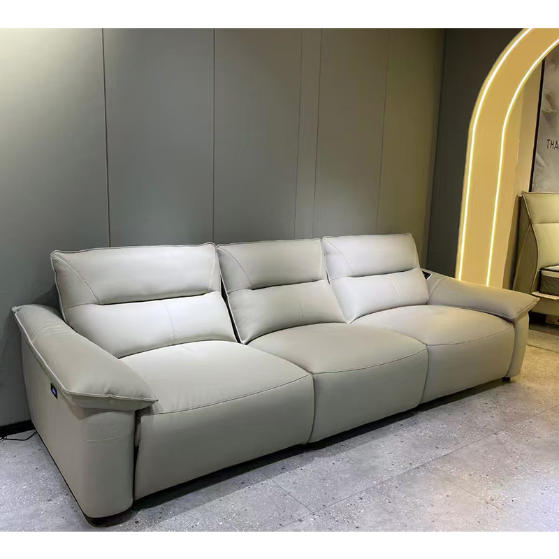 科朔真皮沙发现代简约长沙发电动沙发工厂展厅实拍网红沙发F615高清大图