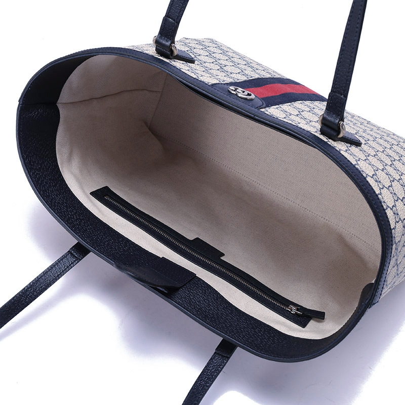 古驰gucci女士ophidia系列帆布手提单肩包托特包购物袋中号63168596