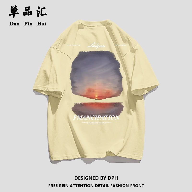 单品汇夏季新款纯棉短袖T恤女韩版潮流印花学生oversize宽松ins潮