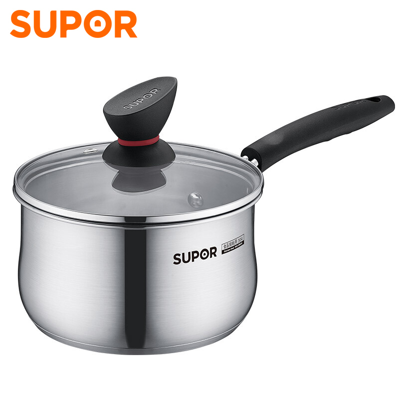 苏泊尔 (SUPOR) 精致不锈钢奶锅ST16Z1 16cm 送硅胶/小麦汤勺高清大图