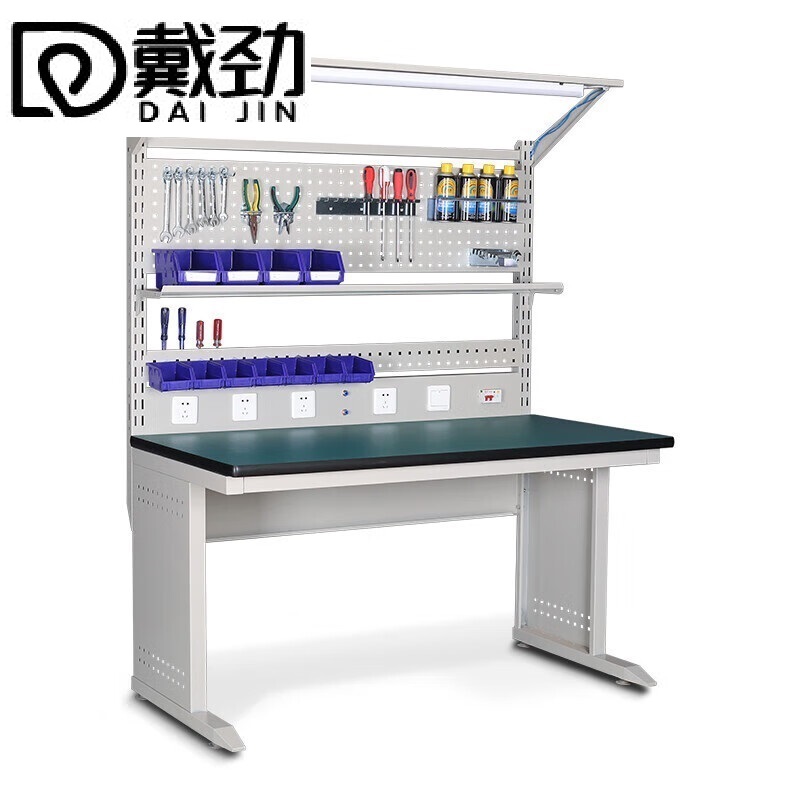 戴劲防静电工作台车间流水线操作台带灯工具桌1.8米单桌+950挂板+套餐