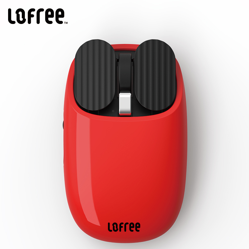 洛斐(Lofree)EH115薯片蓝牙鼠标 红色 无线+蓝牙双模连接商务办公游戏充电鼠标兼容MAC/iMac/win