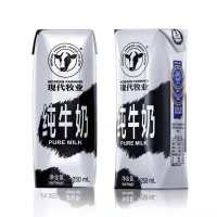 19年1月生产新日期现代牧业纯牛奶精装250mx12盒