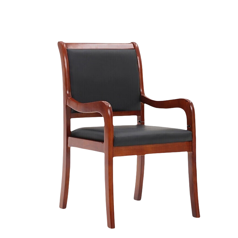 铭思达实木会议椅带扶手把高清大图